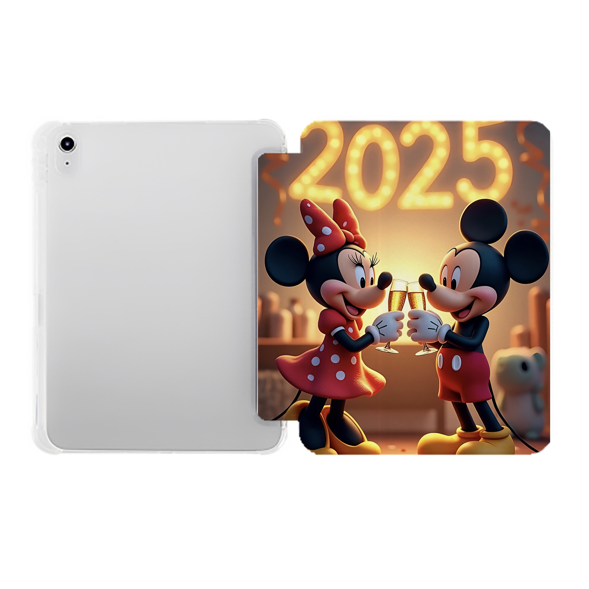 （画像用） ミッキーマウス Mickey Mouse IPad ケース ペン収納付き 三つ折りスタンド PUレザー×シリコン 対応機種9.5/10.5/10.9インチ